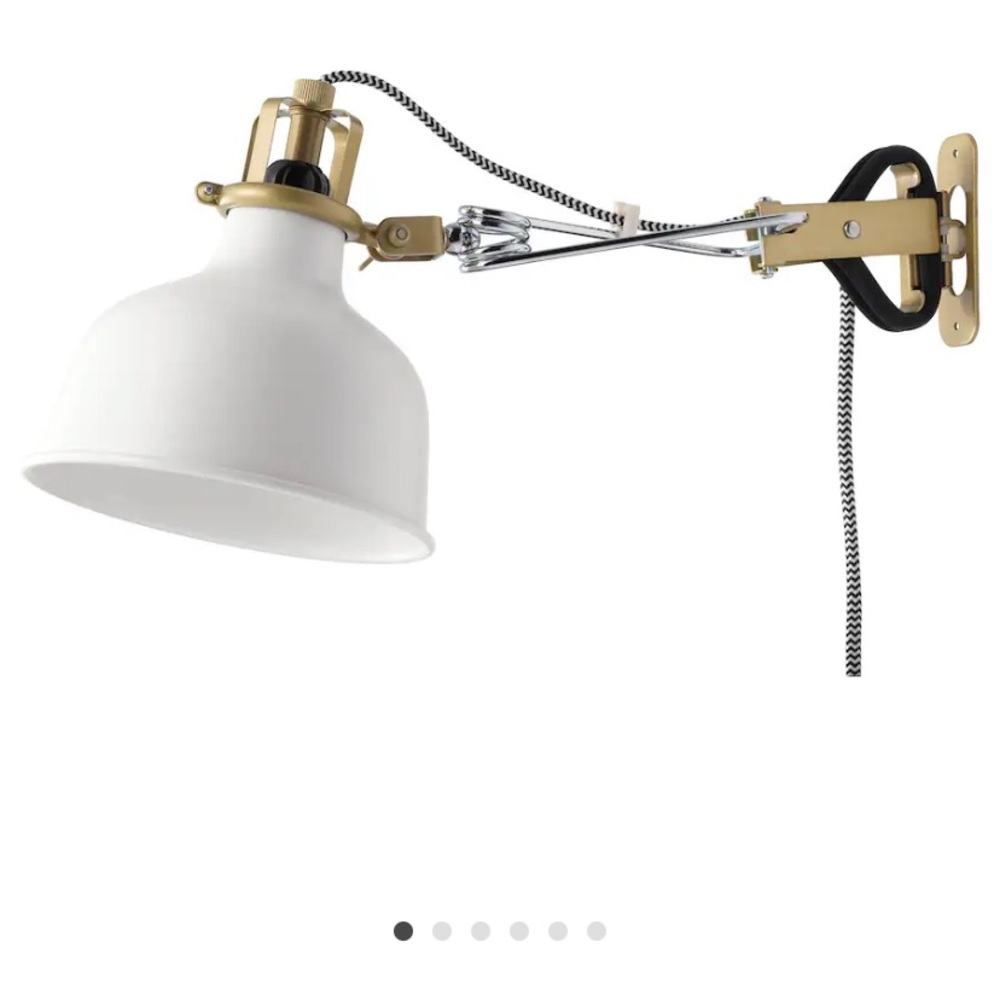 IKEA RANARP White and Gold Adjustable Wall Lamp